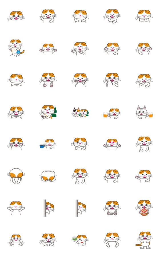 [LINE絵文字]り～ちゃんの毎日使える猫絵文字 2の画像一覧