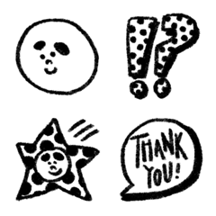 [LINE絵文字] 眉太BOY 白黒絵文字の画像