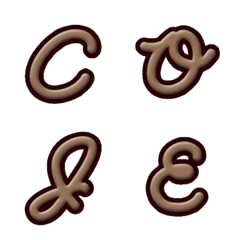 [LINE絵文字] Brown embossed alphabetの画像