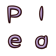 [LINE絵文字] Purple embossed alphabetの画像