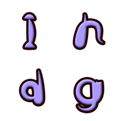 [LINE絵文字] Indigo embossed alphabetの画像