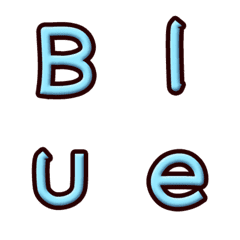 [LINE絵文字] Blue embossed alphabetの画像