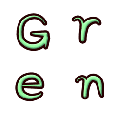 [LINE絵文字] Green embossed alphabetの画像