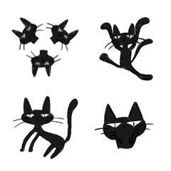 [LINE絵文字] 黒猫アート絵文字の画像