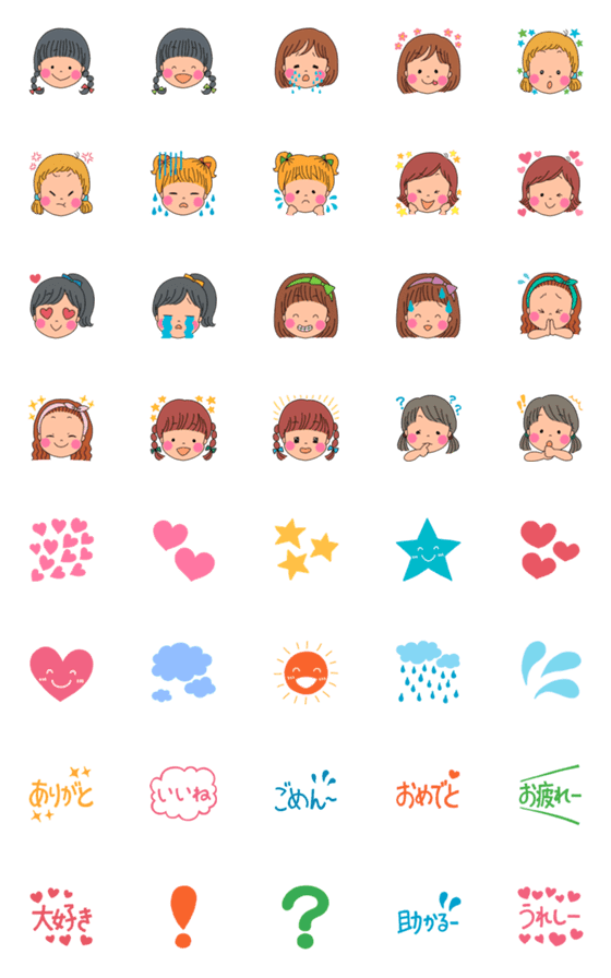 [LINE絵文字]使いやすい！可愛い女の子たちの画像一覧