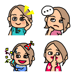 ショートボブ 女の子 絵文字の絵文字メイン画像