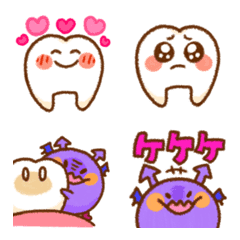 [LINE絵文字] ハハハの歯〜！ ハピカとバッキーの画像