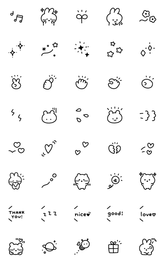 Line絵文字 かわいい らくがき 40種類 1円