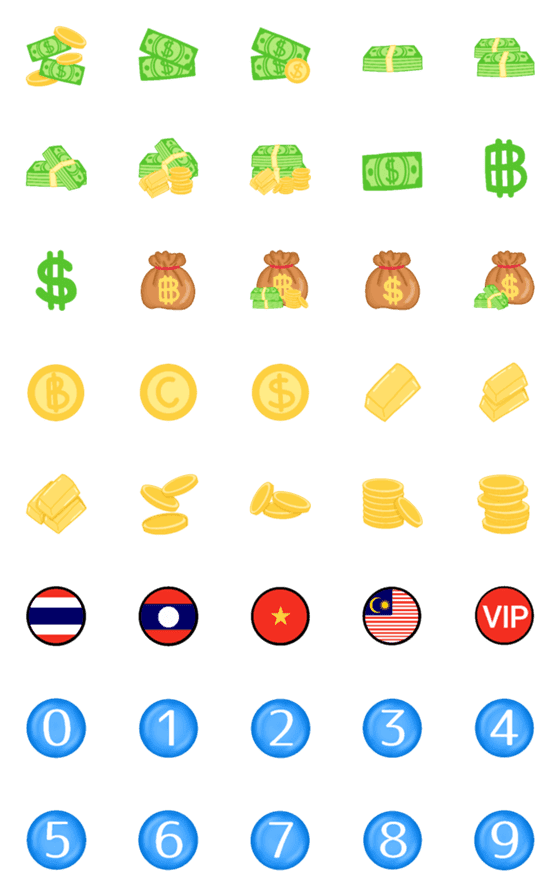 [LINE絵文字]Money and lottery emojiの画像一覧