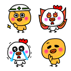 [LINE絵文字] ピヨ子とコケ男の日常絵文字の画像