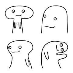 [LINE絵文字] White Alien Expression Tabの画像