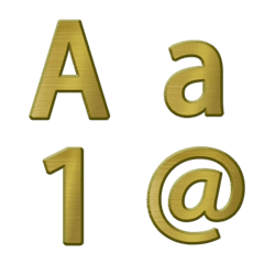 [LINE絵文字] 金属感（金色）メタリック アルファベットの画像
