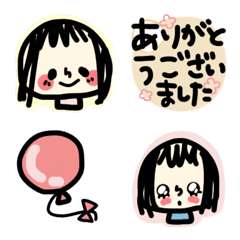 [LINE絵文字] おかっぱ頭ちゃんの画像