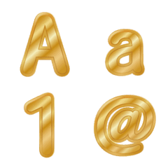[LINE絵文字] 金色メタリック かわいい系アルファベットの画像