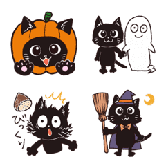 [LINE絵文字] ハロウィンと黒ネコたちの画像