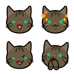 [LINE絵文字] キジトラ 塩こんぶ ねこねこ絵文字の画像