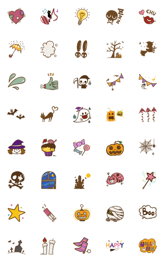 [LINE絵文字]ハッピーハロウィン絵文字集の画像一覧