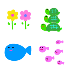 [LINE絵文字] ♡カラフル動物♡の画像