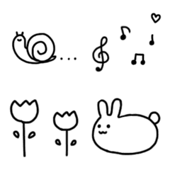 [LINE絵文字] ♡シンプル線絵文字♡の画像
