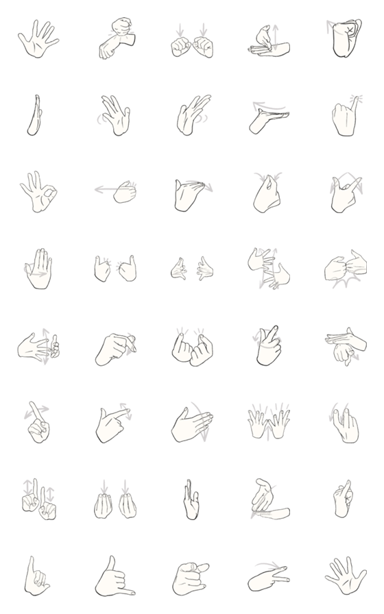 [LINE絵文字]毎日使える手話絵文字の画像一覧