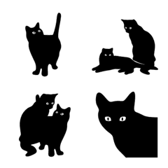 [LINE絵文字] Black Cat Expression Tabの画像