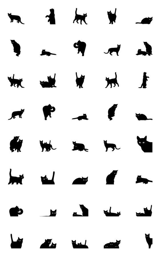 [LINE絵文字]Black Cat Expression Tabの画像一覧