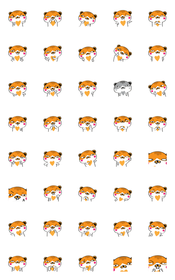 [LINE絵文字]87 Cat Expression Tabの画像一覧