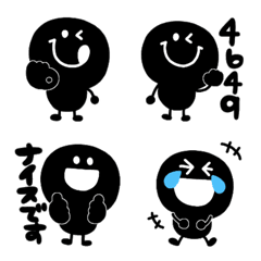 [LINE絵文字] モノクロ☆ニコちゃんの画像