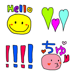 [LINE絵文字] カラフルな絵文字達♡の画像