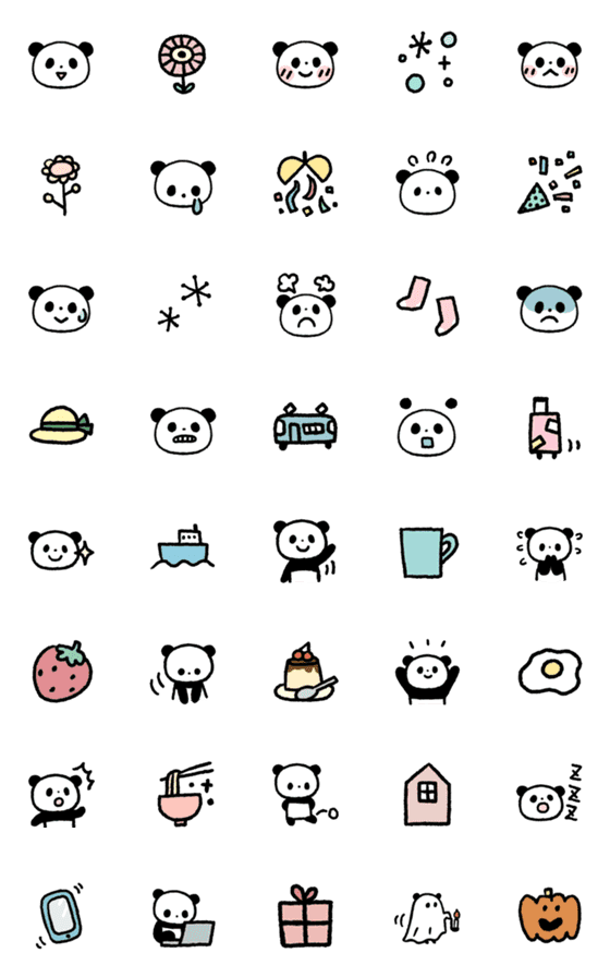 [LINE絵文字]文字がないから使いやすい＊ゆるパンダの画像一覧