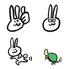 [LINE絵文字] うさぎとかめの絵文字の画像