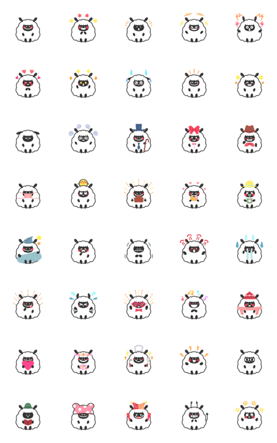 [LINE絵文字]おしゃれが好き！ヒツジさん絵文字の画像一覧