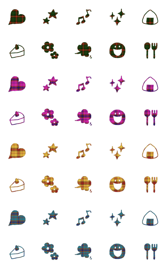[LINE絵文字]秋冬チェック柄モチーフ03☆大人かわいいの画像一覧