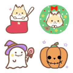 [LINE絵文字] キツネと絵文字*(ハロウィン、クリスマス)の画像