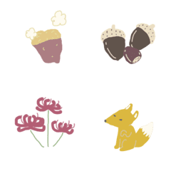 [LINE絵文字] 秋っぽいカラーの絵文字の画像