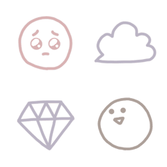 [LINE絵文字] シンプルくすみカラー絵文字の画像
