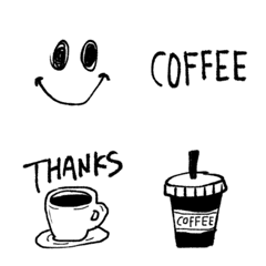 [LINE絵文字] らくがきコーヒーとカフェの絵文字の画像