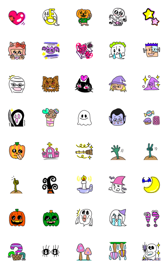 [LINE絵文字]ハロウィンの絵文字2020年の画像一覧