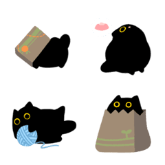 [LINE絵文字] Owl Black Cat Emojiの画像