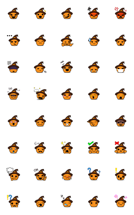 [LINE絵文字]Halloween Pumpkin Emojiの画像一覧