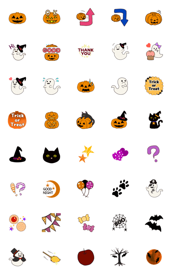 [LINE絵文字]絵は口ほどものをいう？ハロウィン絵文字の画像一覧