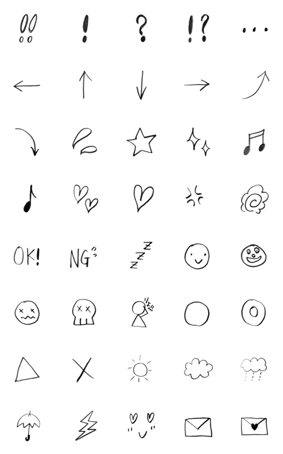 [LINE絵文字]鉛筆 手書き 絵文字の画像一覧