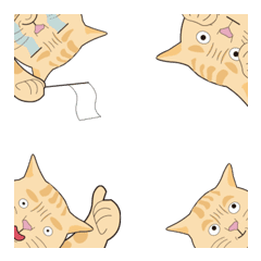[LINE絵文字] smug cat (daily life )の画像