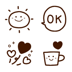 茶色★落ち着いた色の使いやすい絵文字の絵文字メイン画像