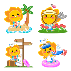 [LINE絵文字] Koharu Sun Summer Emojiの画像