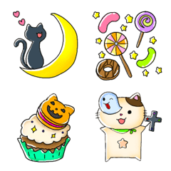 [LINE絵文字] 路地ねこ軍団ちまきハロウィンの絵文字の画像