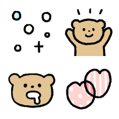 [LINE絵文字] 表情いっぱい！使いやすいゆるクマ絵文字の画像