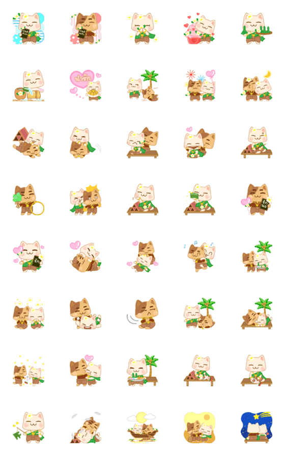 [LINE絵文字]Jaokha Neko Emojiの画像一覧