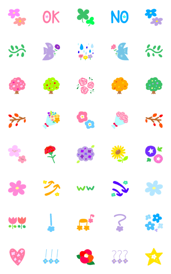 [LINE絵文字]【日常】シンプル✳︎四季の花の画像一覧