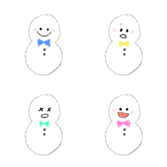 [LINE絵文字] カラフル雪だるまくん3の画像